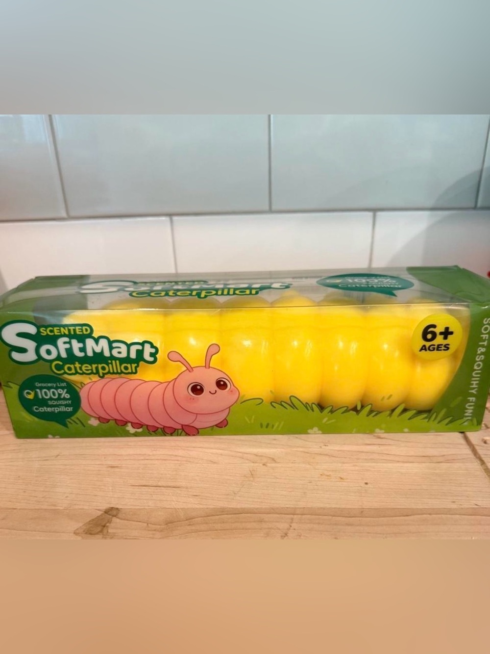 Cute unique Jumbo Yellow Caterpillar Squishy.. Very Stretchy